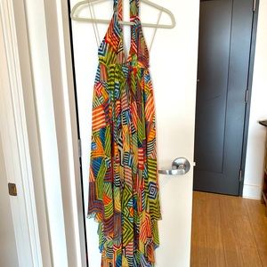 Alice + Olivia Halter silk dress sz 2